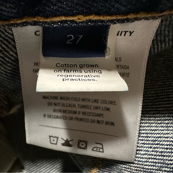 Citizens Of Humanity Dark Blue Bisou Crop raw hem mid rise wide leg Jeans 27 NWT - Picture 10 of 15